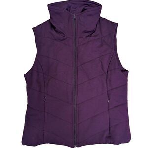 Coldwater Creek Ridgeline Ponte Vest Jacket Women's Sz Large 14 Dark Purple Plum